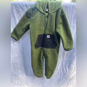 Carhartt Olive Green Kids Footie with Black Pocket